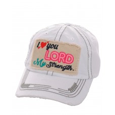 NWT Mujer&apos;s Boutique “I Love You Lord My Strength” Ball Cap in White NEW 1 Size   eb-12099481
